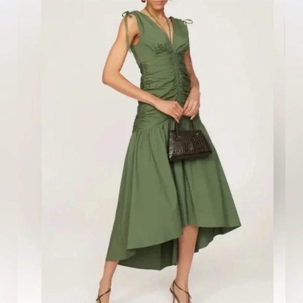 Veronica Beard Perrin Midi Dress Green Sz 6